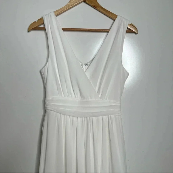Lulus Thoughts Of Hue White Surplice Maxi Dress Size XS - Picture 4 of 10